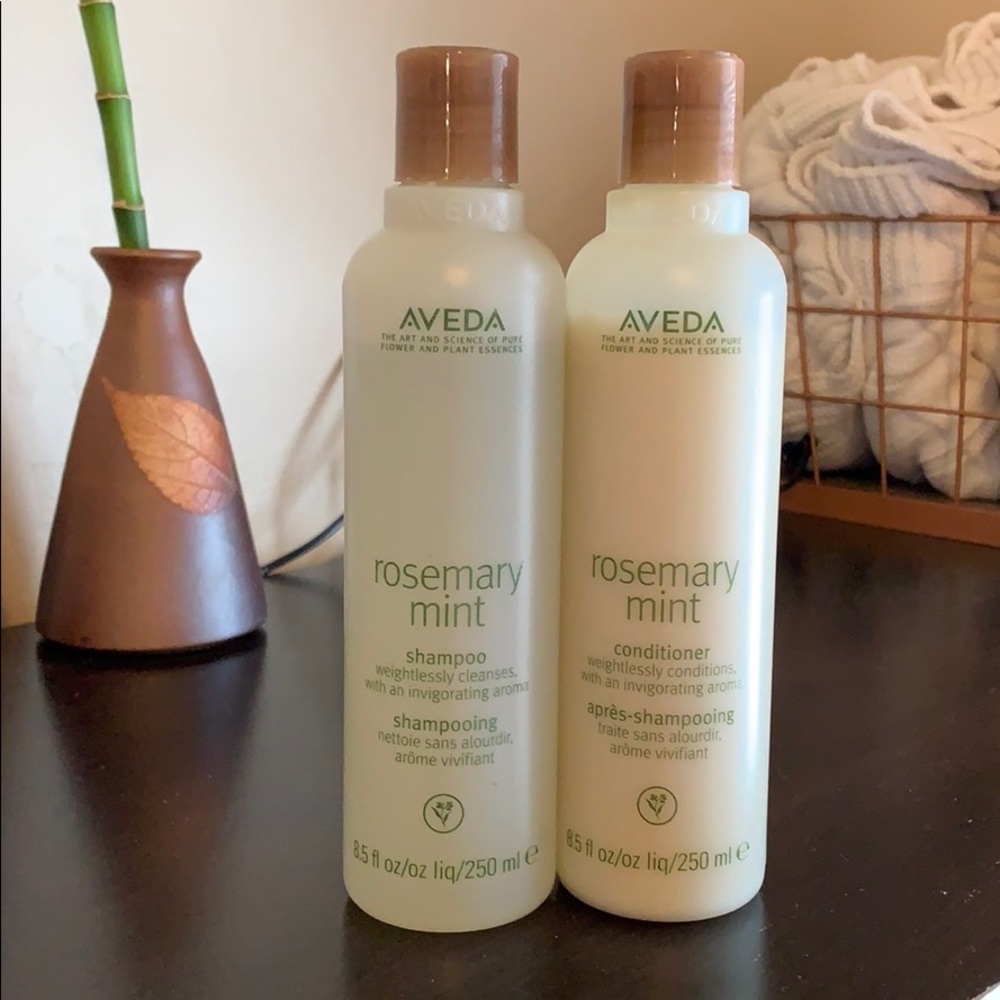 AVEDA rosemary mint shampoo and conditioner